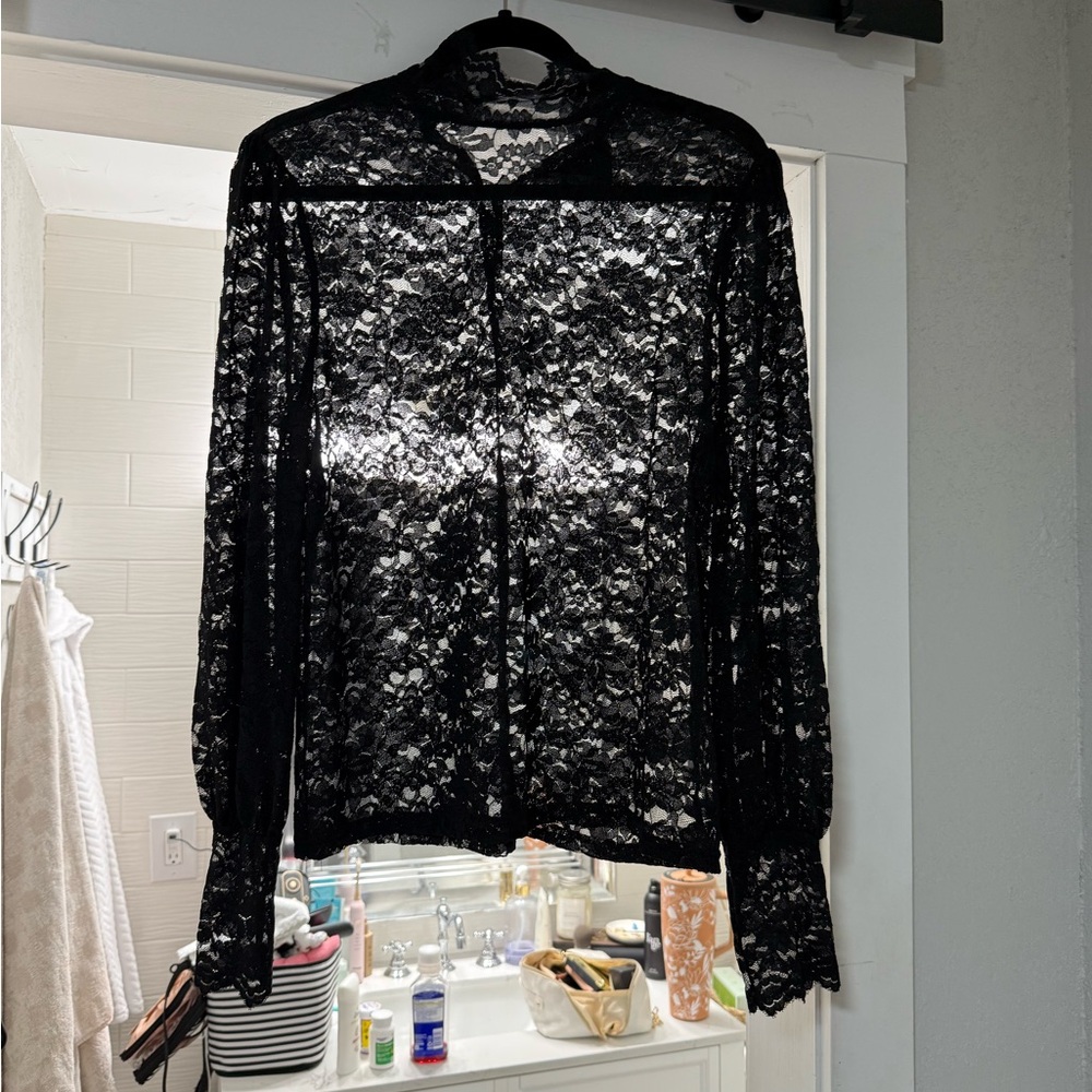 Elegant Black Lace Blouse